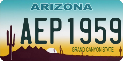 AZ license plate AEP1959