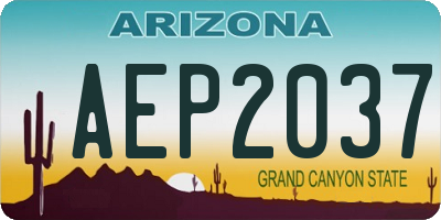 AZ license plate AEP2037