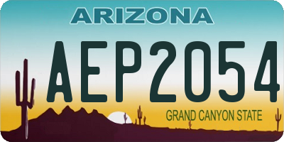 AZ license plate AEP2054