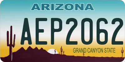 AZ license plate AEP2062