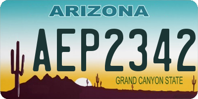 AZ license plate AEP2342