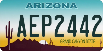 AZ license plate AEP2442
