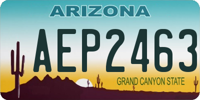 AZ license plate AEP2463