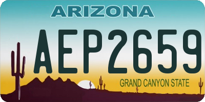 AZ license plate AEP2659