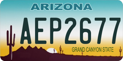 AZ license plate AEP2677