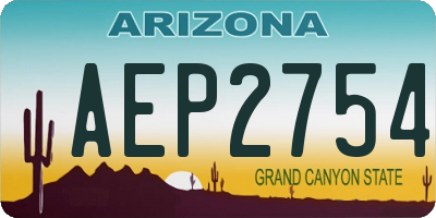 AZ license plate AEP2754