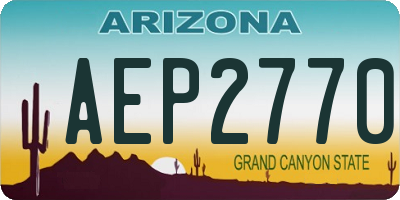 AZ license plate AEP2770
