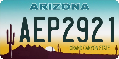 AZ license plate AEP2921