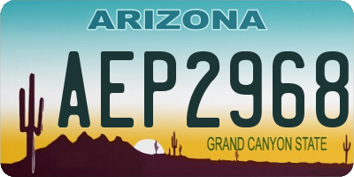 AZ license plate AEP2968