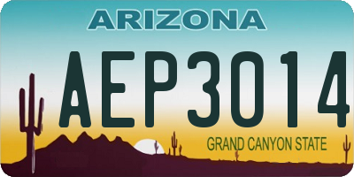 AZ license plate AEP3014