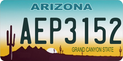 AZ license plate AEP3152