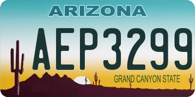 AZ license plate AEP3299
