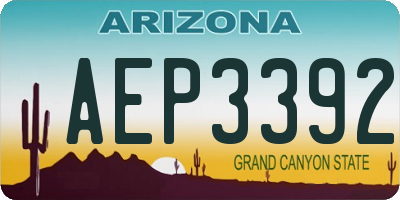 AZ license plate AEP3392
