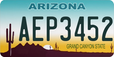 AZ license plate AEP3452