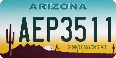 AZ license plate AEP3511