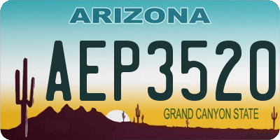 AZ license plate AEP3520