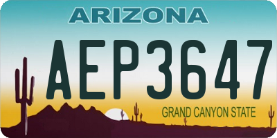AZ license plate AEP3647