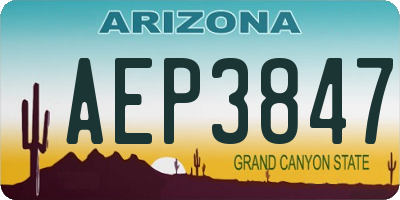 AZ license plate AEP3847