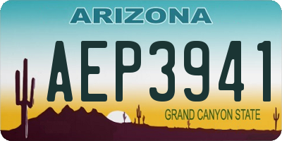 AZ license plate AEP3941