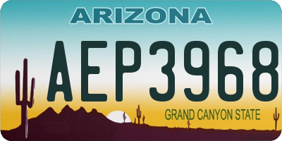 AZ license plate AEP3968