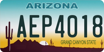 AZ license plate AEP4018