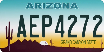 AZ license plate AEP4272