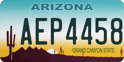 AZ license plate AEP4458