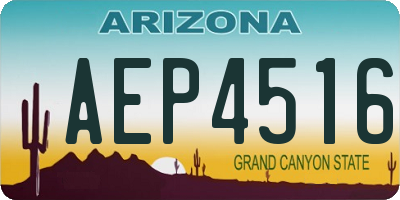 AZ license plate AEP4516