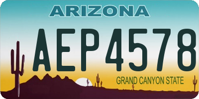 AZ license plate AEP4578