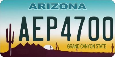 AZ license plate AEP4700