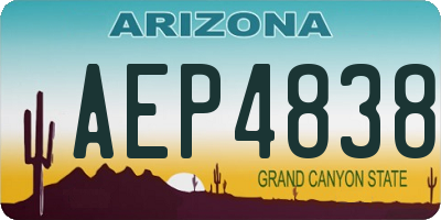 AZ license plate AEP4838