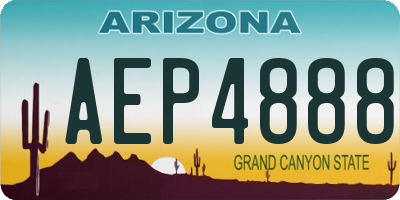 AZ license plate AEP4888