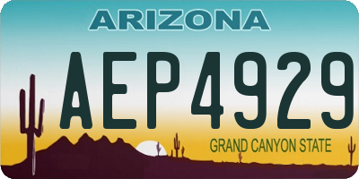 AZ license plate AEP4929