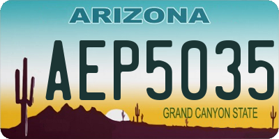 AZ license plate AEP5035