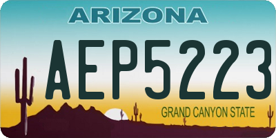 AZ license plate AEP5223