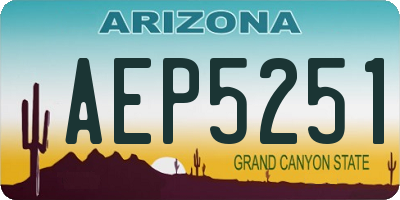 AZ license plate AEP5251