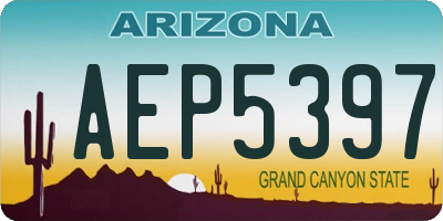 AZ license plate AEP5397