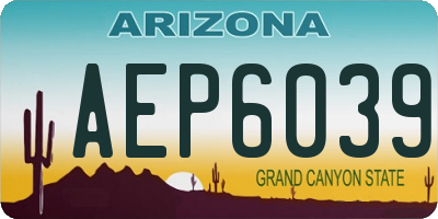 AZ license plate AEP6039
