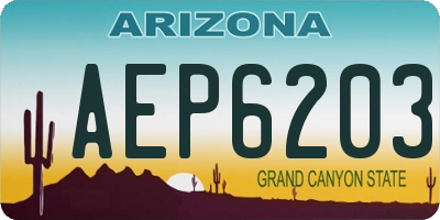 AZ license plate AEP6203