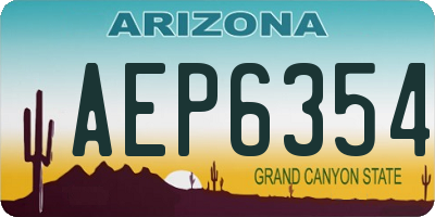 AZ license plate AEP6354