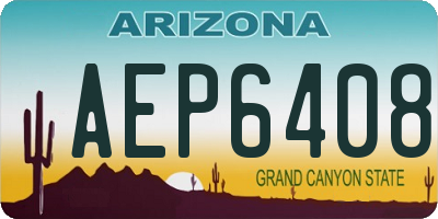 AZ license plate AEP6408