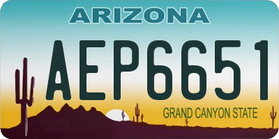 AZ license plate AEP6651