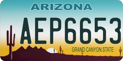 AZ license plate AEP6653