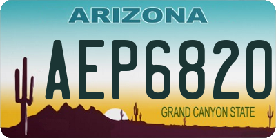 AZ license plate AEP6820