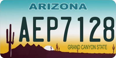 AZ license plate AEP7128