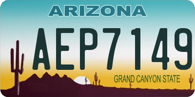 AZ license plate AEP7149