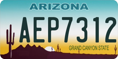 AZ license plate AEP7312
