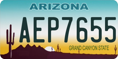 AZ license plate AEP7655
