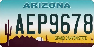 AZ license plate AEP9678