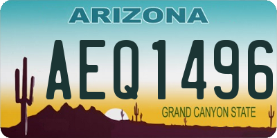 AZ license plate AEQ1496